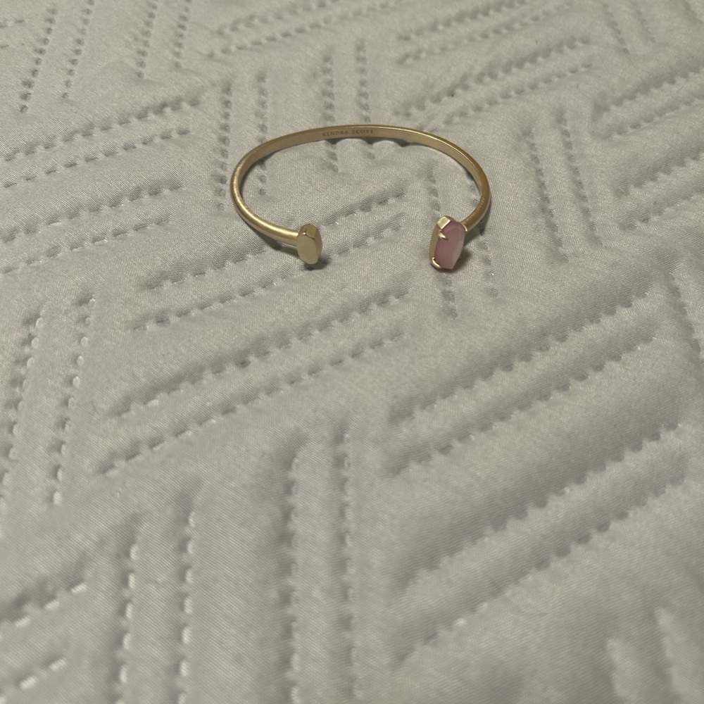 Kendra Scott Gold and Pink Bangle Bangle - Picture 4 of 4